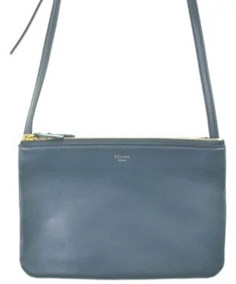 Celine Trio Leather Shoulder Bag Blue